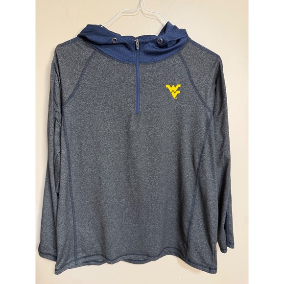 Colosseum Tops - Colosseum West Virginia University WVU Quarter Zip Hoodie Womens XL‎ Gray Navy